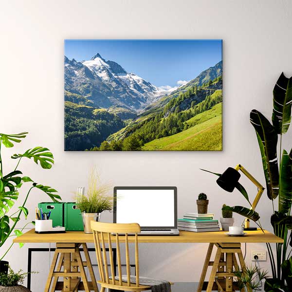 Alpler Dağları ve Yeşil Vadi Manzarası Duvar Tablosu 13401