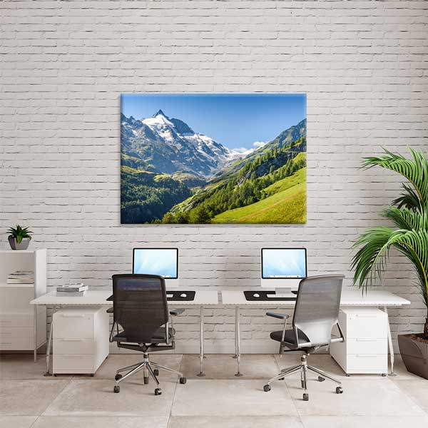 Alpler Dağları ve Yeşil Vadi Manzarası Duvar Tablosu 13401
