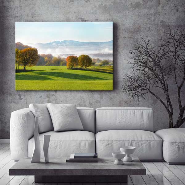 Sabah Sisinde Yeşil Avrupa Manzarası Kanvas Tablo 13433