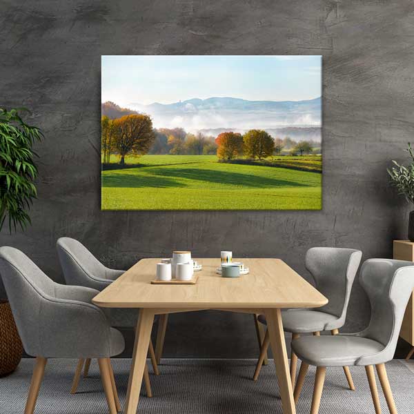 Sabah Sisinde Yeşil Avrupa Manzarası Kanvas Tablo 13433