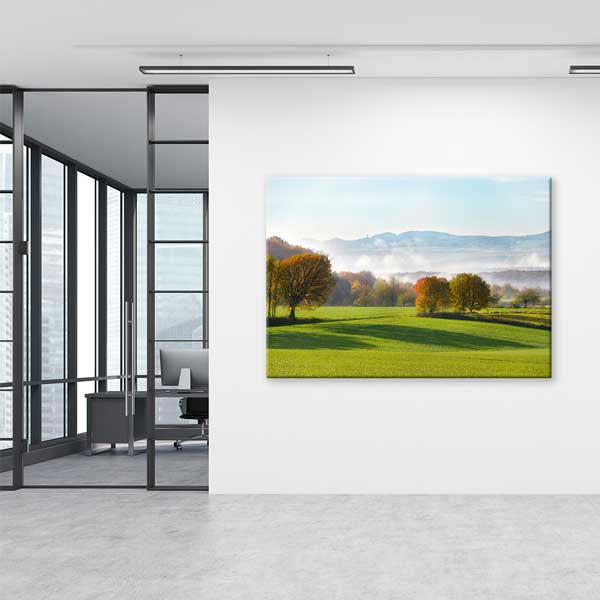 Sabah Sisinde Yeşil Avrupa Manzarası Kanvas Tablo 13433