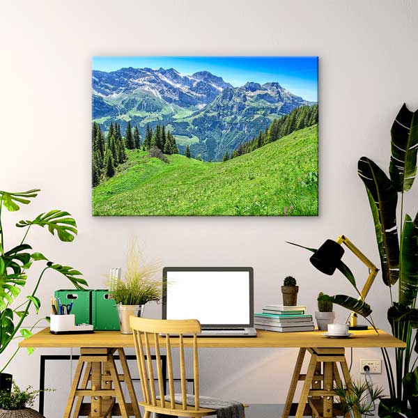 İsviçre Alpleri Dağ Manzarası Kanvas Tablo 13434