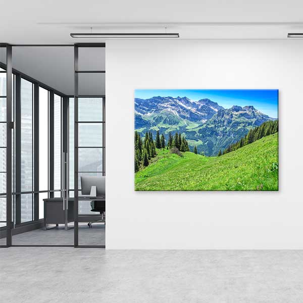 İsviçre Alpleri Dağ Manzarası Kanvas Tablo 13434
