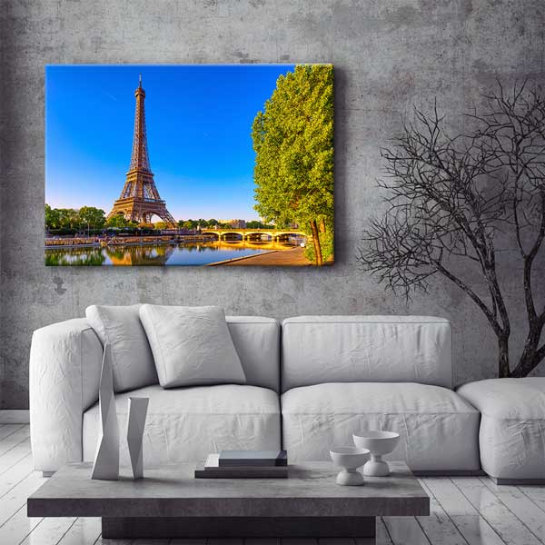 interior-wall-art-13442-01 Eyfel Kulesi & Paris Nehir Manzarası Kanvas Tablo 13442