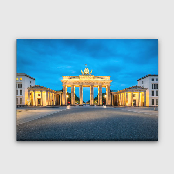 Berlin Brandenburg Kapısı Gece Manzara Kanvas Tablo 13463