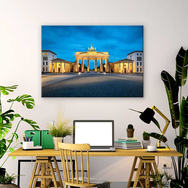 Berlin Brandenburg Kapısı Gece Manzara Kanvas Tablo 13463