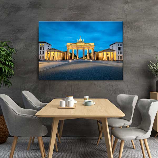 Berlin Brandenburg Kapısı Gece Manzara Kanvas Tablo 13463