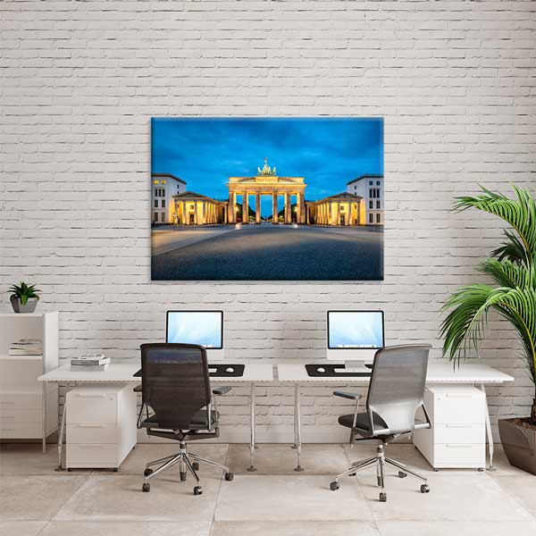 Berlin Brandenburg Kapısı Gece Manzara Kanvas Tablo 13463