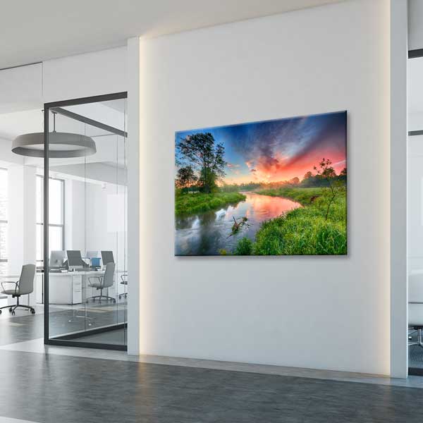 Nehir Kıyısında Gün Doğumu Manzarası Kanvas Tablo 13501