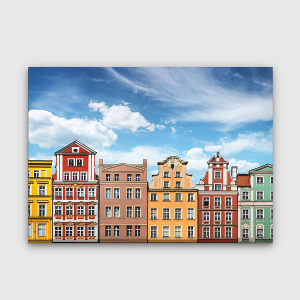 Renkli Avrupa Şehir Evleri Kanvas Tablo 13510