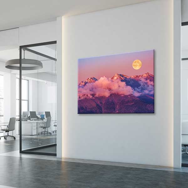 interior-wall-art-13514-04 Dolunaylı Dağ Manzarası Kanvas Tablo 13514