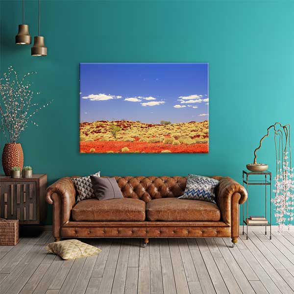 Kızıl Çöl ve Mavi Gökyüzü Fotoğraf Sanatı Kanvas Tablo 13550