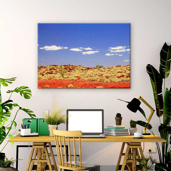 Kızıl Çöl ve Mavi Gökyüzü Fotoğraf Sanatı Kanvas Tablo 13550