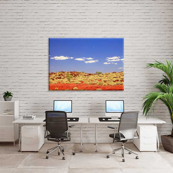 Kızıl Çöl ve Mavi Gökyüzü Fotoğraf Sanatı Kanvas Tablo 13550