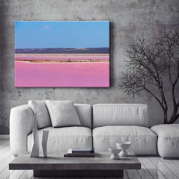 Pembe Göl Ufku Fotoğraf Sanatı Kanvas Tablo 13553