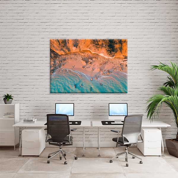 Kayalık Sahil ve Turkuaz Kıyı Fotoğraf Sanatı Kanvas Tablo 13555