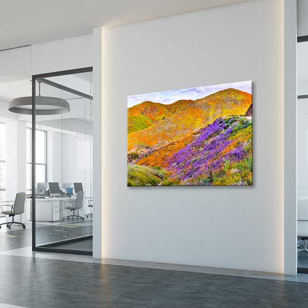 Renkli Çiçekli Tepeler Doğa Manzarası Kanvas Tablo 13564