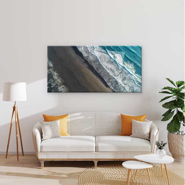interior-wall-art-13689-01 Kuş Bakışı Okyanus Dalgaları Kıyı Manzarası Kanvas Tablo – 13689