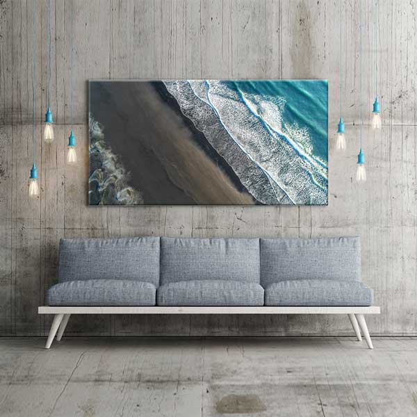 interior-wall-art-13689-04 Kuş Bakışı Okyanus Dalgaları Kıyı Manzarası Kanvas Tablo – 13689