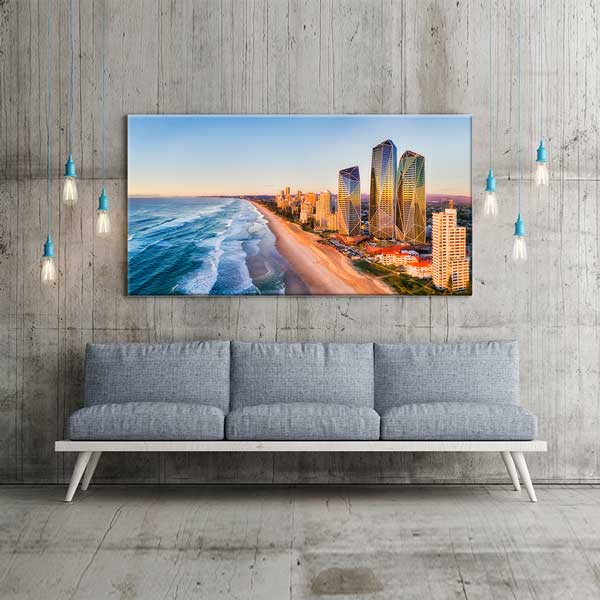 Sahil Şehri ve Deniz Manzarası Fotoğraf Sanatı Kanvas Tablo – 13753