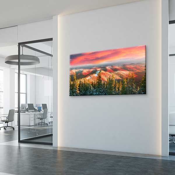 Kızıl Sonbahar Dağları Gün Batımı Manzarası Duvar Tablosu – 13761
