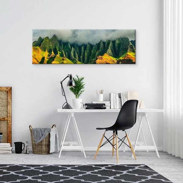 Sisli Tropikal Dağ Sırtları Panoramik Doğa Manzarası Duvar Tablosu 13817