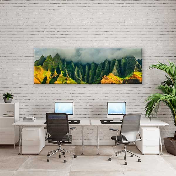 Sisli Tropikal Dağ Sırtları Panoramik Doğa Manzarası Duvar Tablosu 13817