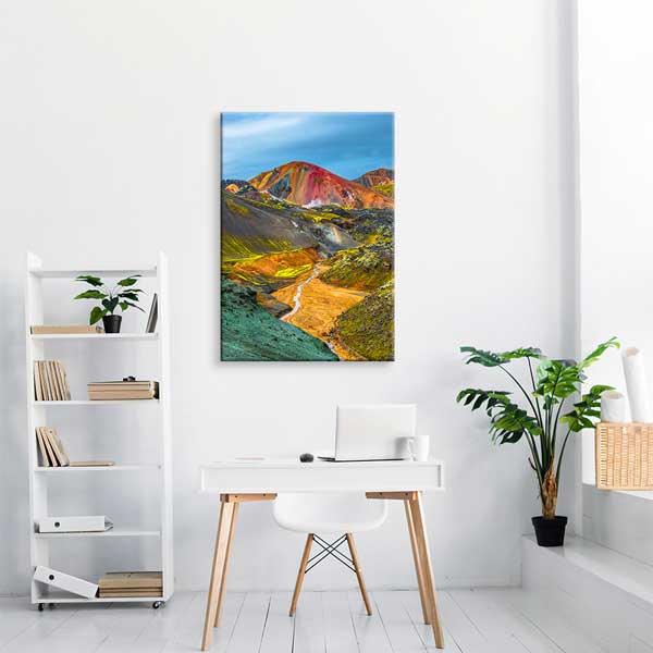 interior-wall-art-13843-04 Renkli Volkanik Dağ Manzarası Kanvas Tablo 13843