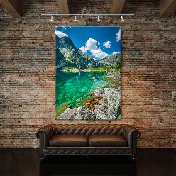 Turkuaz Dağ Gölü Manzara Kanvas Tablo 13845
