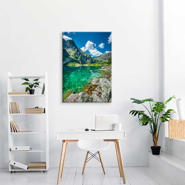 Turkuaz Dağ Gölü Manzara Kanvas Tablo 13845