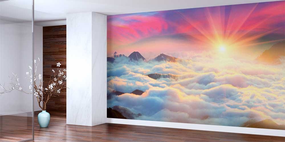 interior-wall-cover-12927-01 Bulutların Üstünde Gün Doğumu Duvar Kağıdı 12927