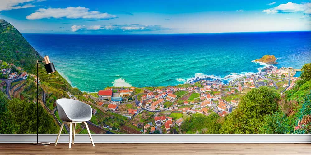 interior-wall-decor-12954-00 Kıyı Kasabası ve Okyanus Manzarası Duvar Kağıdı 12954
