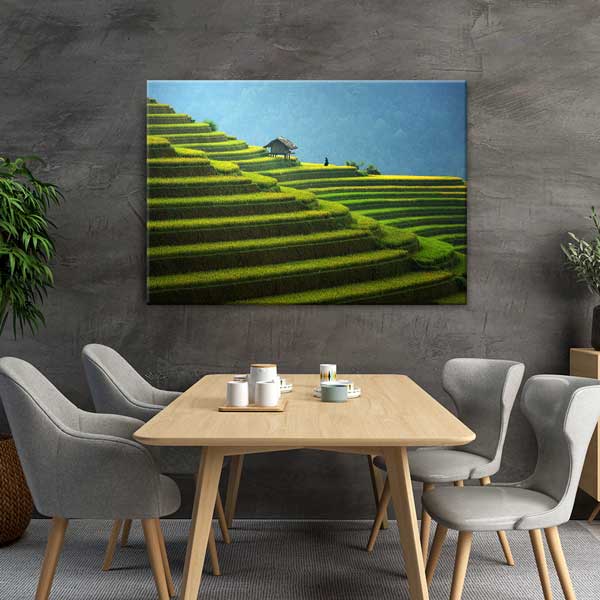 Teras Pirinç Tarlaları Asya Manzarası Kanvas Tablo 13336