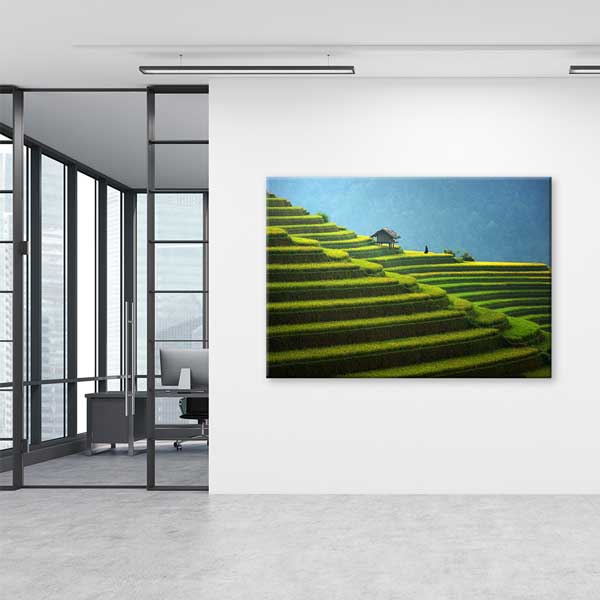 Teras Pirinç Tarlaları Asya Manzarası Kanvas Tablo 13336