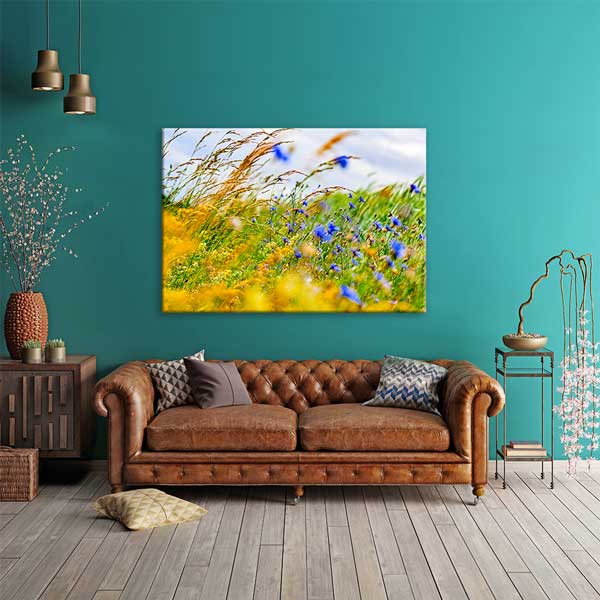 Rüzgarda Sallanan Çiçekler Kanvas Tablo 13439