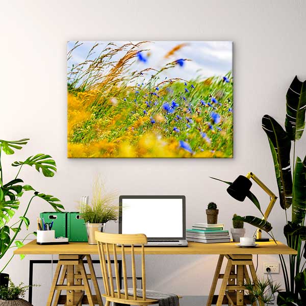 Rüzgarda Sallanan Çiçekler Kanvas Tablo 13439