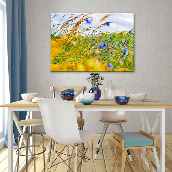 Rüzgarda Sallanan Çiçekler Kanvas Tablo 13439