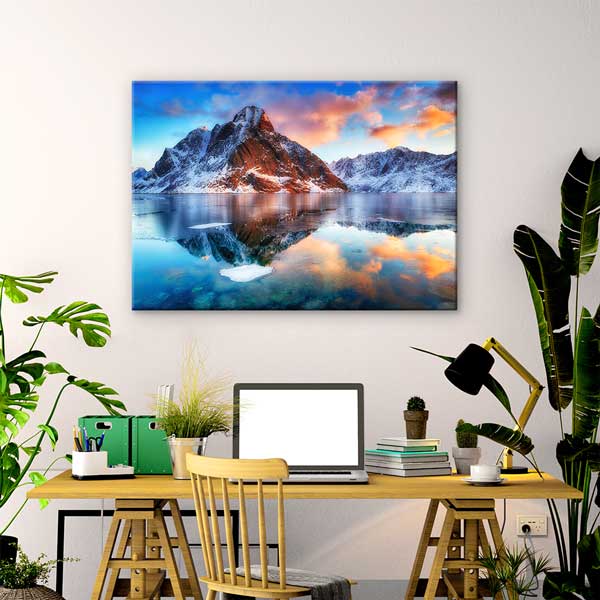 interior-wall-decor-13505-02 Kuzey Dağları ve Buzlu Göl Manzarası Kanvas Tablo 13505