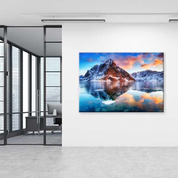 interior-wall-decor-13505-04 Kuzey Dağları ve Buzlu Göl Manzarası Kanvas Tablo 13505