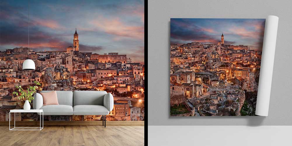 interior-wall-decoration-12958-04 Tarihi Taş Şehir Gece Manzarası Duvar Kağıdı 12958