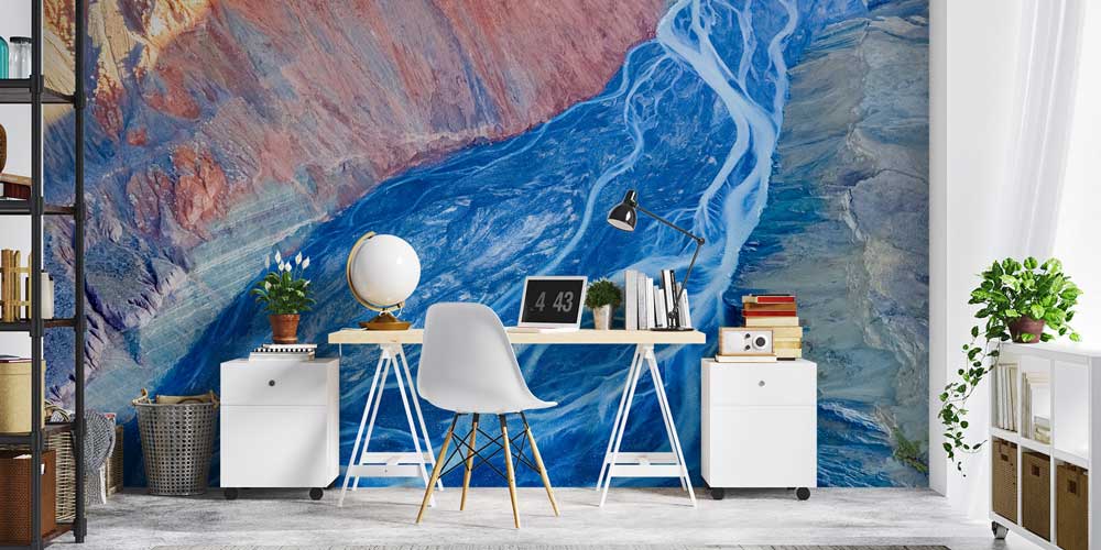 interior-wall-design-12888-03 Dogal Doku Renkli Nehir Manzarası Duvar Kaplaması 12888