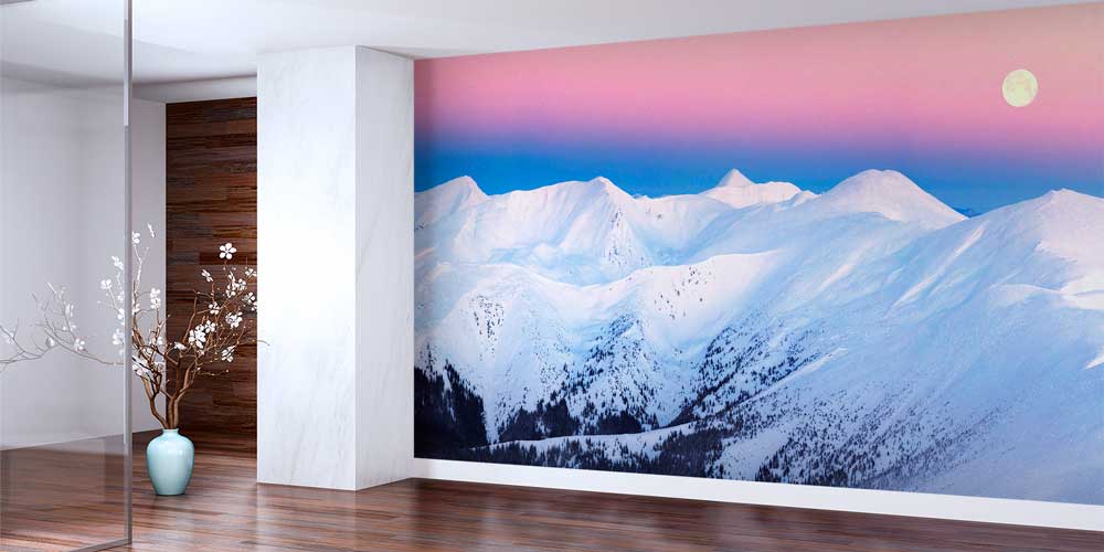 interior-wall-design-12926-01 Dolunaylı Kış Dağları Duvar Kağıdı 12926