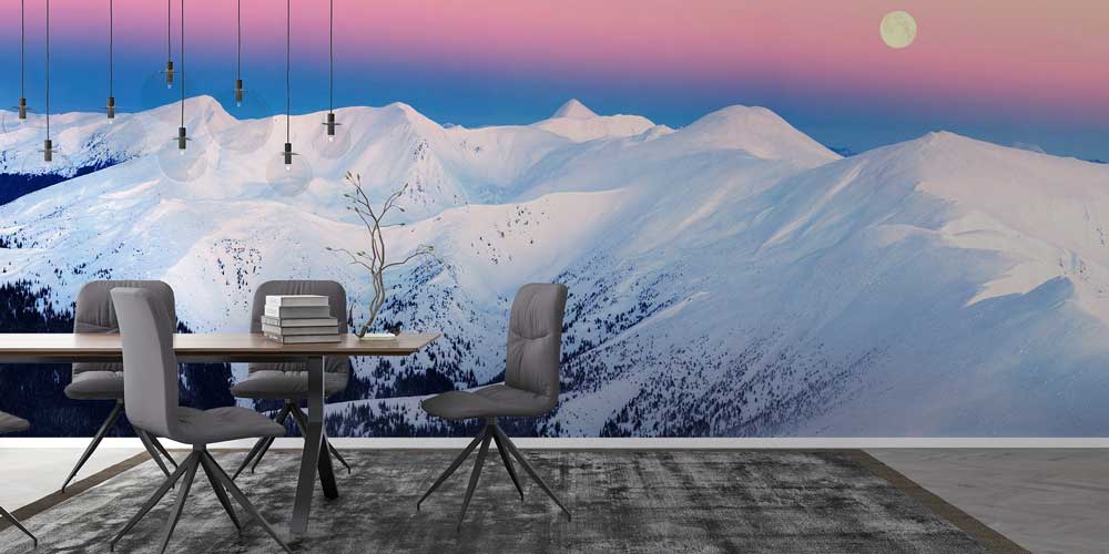 interior-wall-design-12926-02 Dolunaylı Kış Dağları Duvar Kağıdı 12926