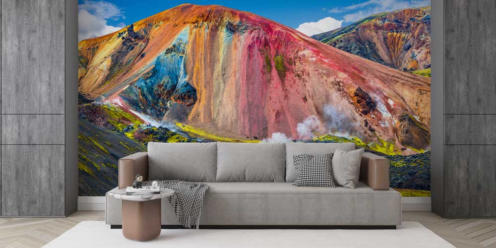 Renkli Volkanik Dağ Manzarası Duvar Kağıdı 12962