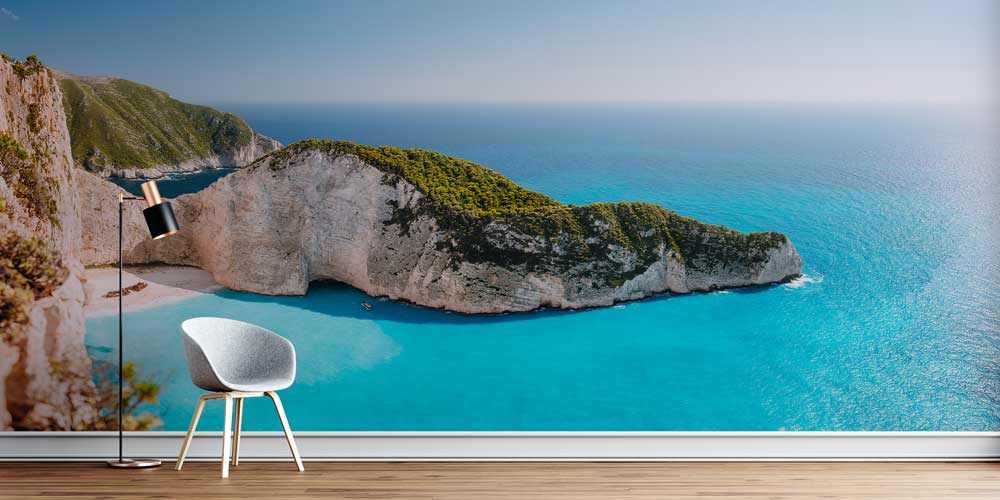 Akdeniz Koyu ve Turkuaz Deniz Manzarası Duvar Kağıdı 13006