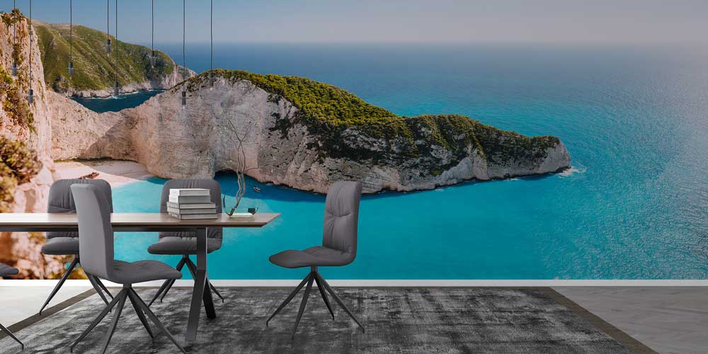 Akdeniz Koyu ve Turkuaz Deniz Manzarası Duvar Kağıdı 13006