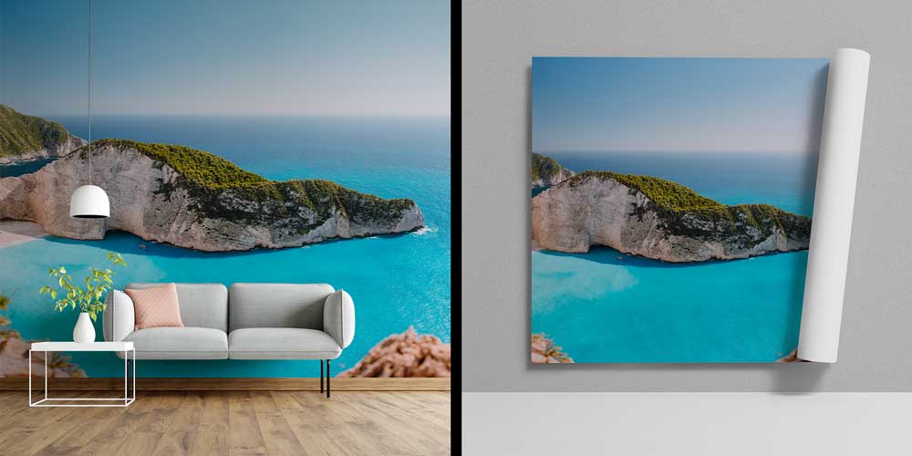 Akdeniz Koyu ve Turkuaz Deniz Manzarası Duvar Kağıdı 13006