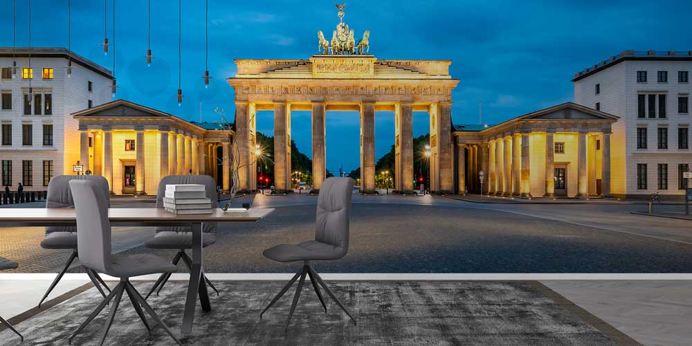 Berlin Brandenburg Kapısı Gece Manzaralı Avrupa Duvar Kağıdı 13027