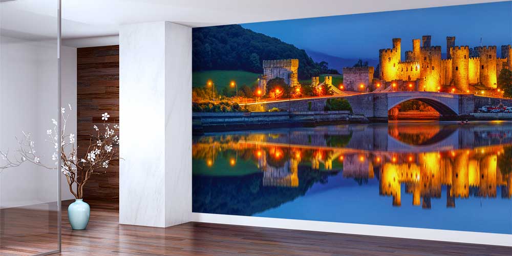 interior-wall-design-13138-01 Oxford Radcliffe Camera ve tarihi üniversite yapılarının akşam ışıklarıyla görüldüğü duvar kağıdı 13138