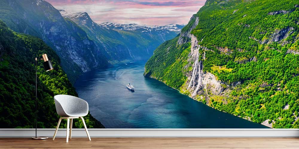 Geirangerfjord Norveç Fiyort Manzarası Duvar Kağıdı 13139